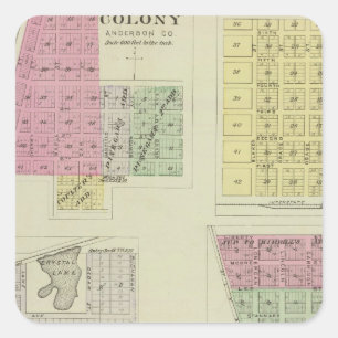 Colony, Kincade, Mont Ida, and Westphalia, Kansas Square Sticker