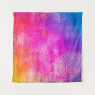 Color background. Grunge red blue and yellow paint Tapestry