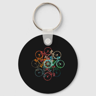 Color Bicycles Cycling Biking Black  Key Ring