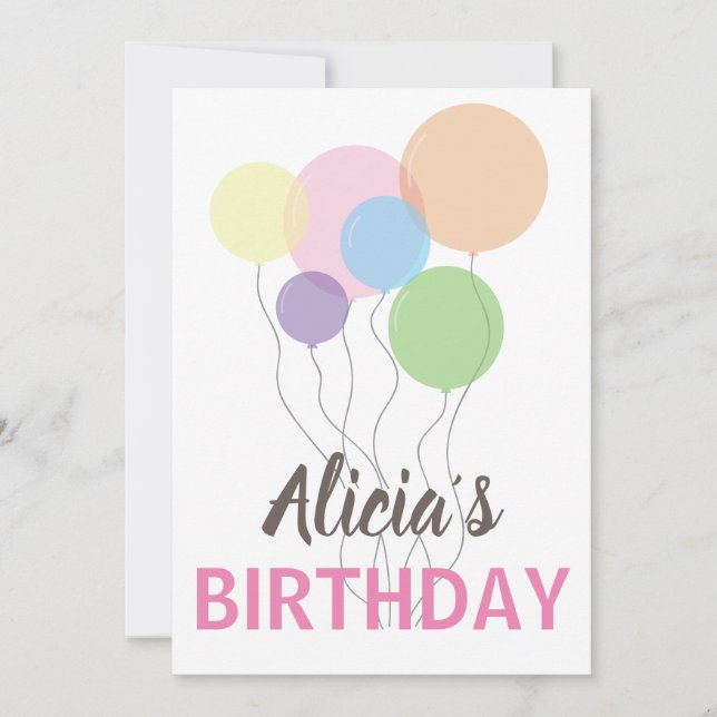 COLOR BIRTHDAY  PARTY INVITATION. TEMPLATE NAME (Front)