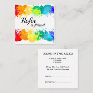 Color blast Rainbow vibrant Referral Card