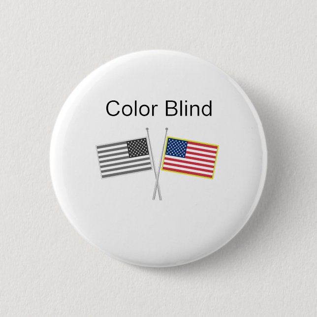 Color Blind Two Flags 6 Cm Round Badge (Front)