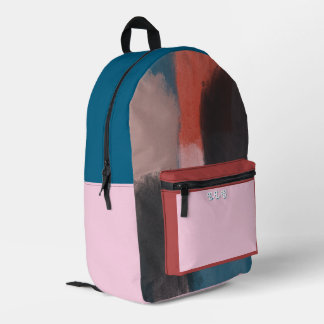 Color block Abstract Colorful Back to School Printed Backpack
