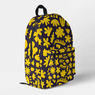 Color block Abstract Print Colorful Eggplant Black Printed Backpack