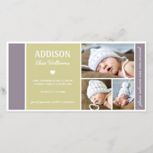 COLOR BLOCK BABY BIRTH ANNOUNCEMENT