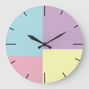 Color block, geometric  large clock