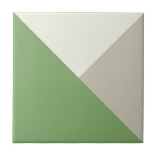 Color Block Green Beige Tile
