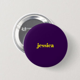 Color block minimalist custom name 6 cm round badge