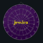 Color block minimalist custom name  dartboard<br><div class="desc">Add your name on this minimalist color block design on purple background.</div>