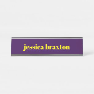 Color block minimalist custom name  desk name plate