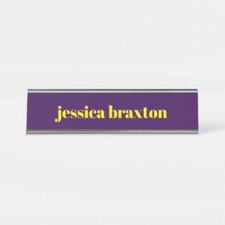 Color block minimalist custom name desk name plate