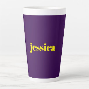 Color block minimalist custom name  latte mug