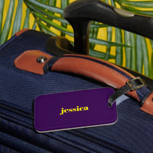 Color block minimalist custom name luggage tag