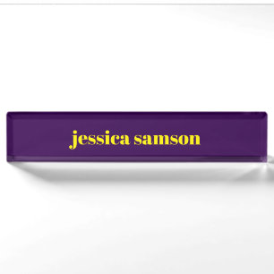 Color block minimalist custom name nameplate