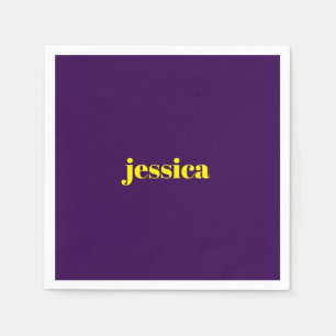Color block minimalist custom name  napkin