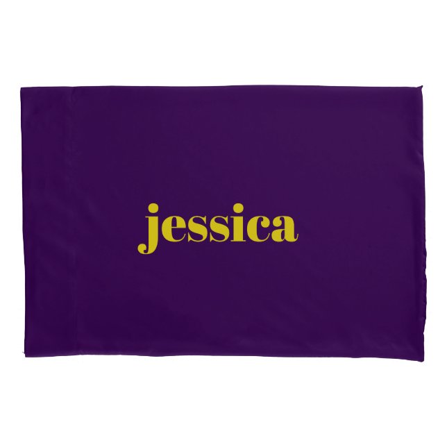 Color block minimalist custom name  pillowcase (Front)
