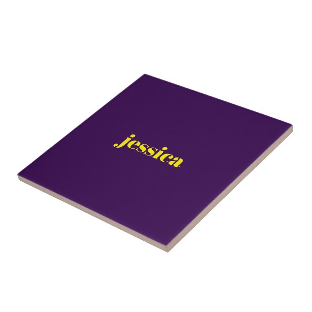 Color block minimalist custom name  tile (Side)