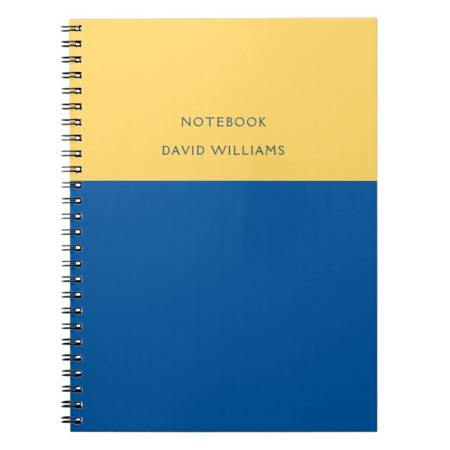 Color Block Name Blue Yellow Notebook (Front)
