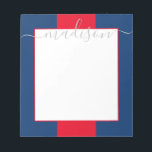 Color Block Personalized Script Name Notepad<br><div class="desc">PreppyPrint.com - Add your personalized touch to this notepad. Click "personalize" then "customize" to change the font color and size to adjust for the right look for your name. Transfer this design onto the products of your choice too! Please visit my designer store,  PreppyPrint.com,  for coordinating items.</div>