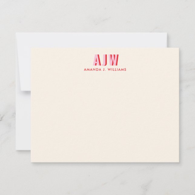 COLOR BLOCK SHADOW LETTER CUSTOM MONOGRAM  CARD (Front)