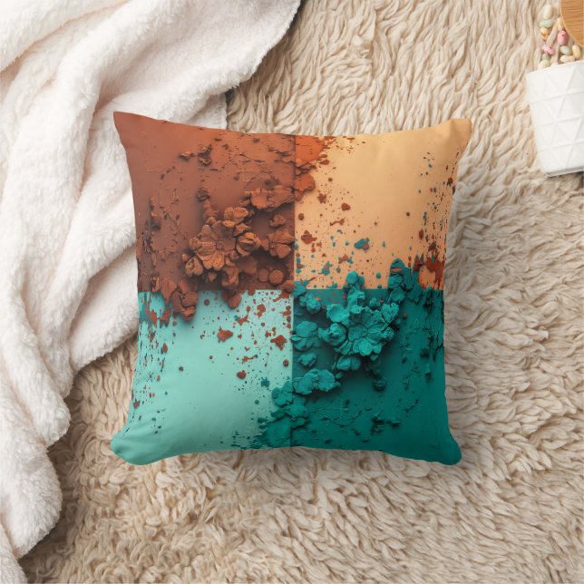 Color Blocks Throw Pillow (Blanket)