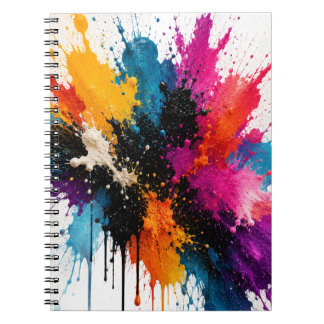Color Burst Abstract Spiral Notebook