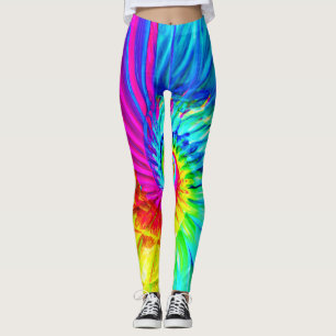 Color Burst Spiral Pattern Art Leggings