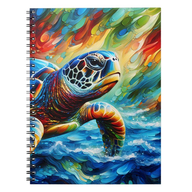 Color burst Turtle Journey Notebook (Front)
