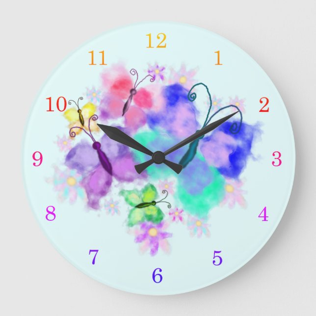 Color Butterflies Clock (Front)