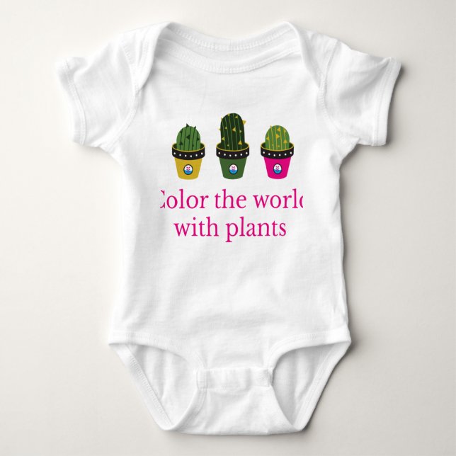 Color Cactus Baby Bodysuit (Front)