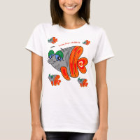 color cartoon fish family