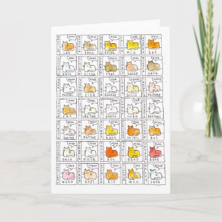 Color Cats Learn Meow Several Various Languages Card