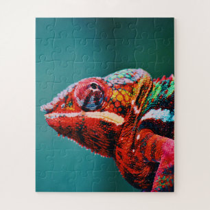 Color Changing Rainbow Chameleon Reptile Jigsaw Puzzle