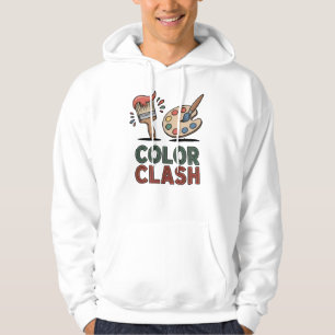 Color Clash – Bold Painter’s Palette & Brush  Hoodie