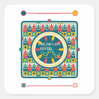 Color Con Historia Abstract Art Square Sticker