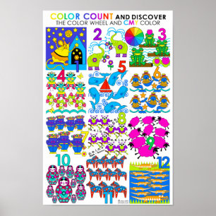 Color Count and Discover CMY Large Poster Us