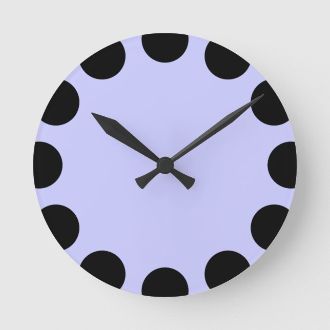 Color Crescent - Black with Powder Blue Round Clock (Front)