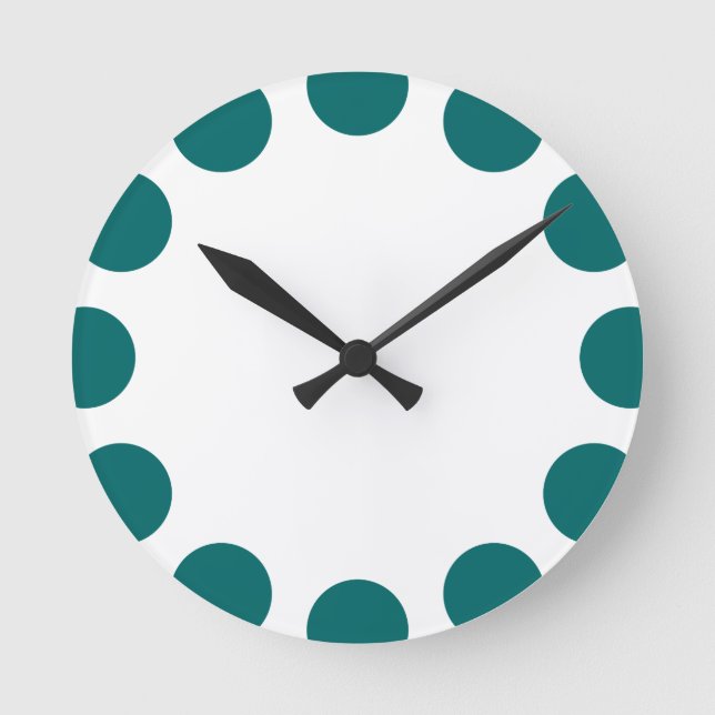 Color Crescent - Moss Green with White Round Clock (Front)