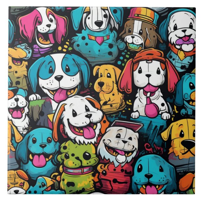 Color dogs background tile (Front)