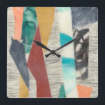 Color Edge II Square Wall Clock<br><div class="desc">Color Edge II by Jennifer Goldberger. Varying colors and textures are used to create this unique piece of art.| 158274FN</div>