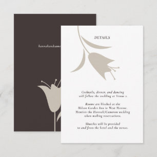 Color Editable Greige & Espresso Floral Enclosure Card