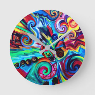 Color Explosion Round Clock