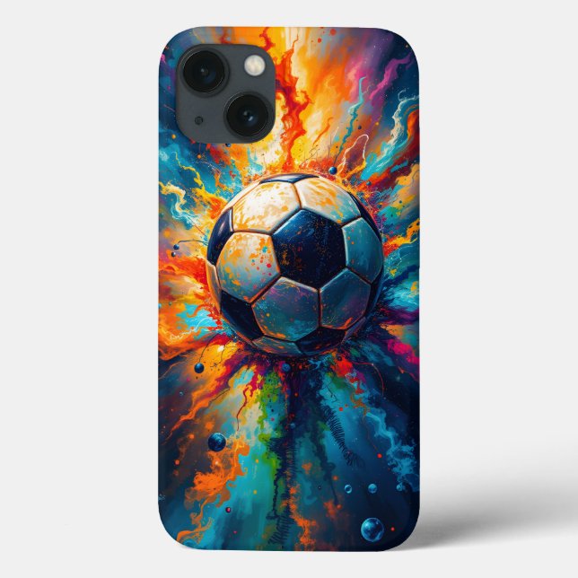 Color Explosion with Soccer Ball Case-Mate iPhone Case (Back)