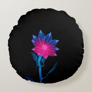 Color flower round cushion