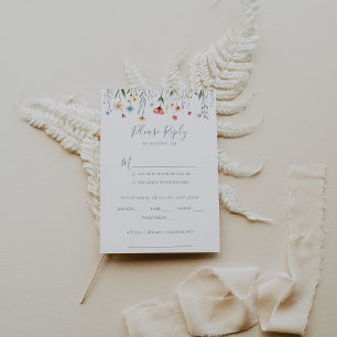 Color Garden wildflower Wedding Menu Choice RSVP
