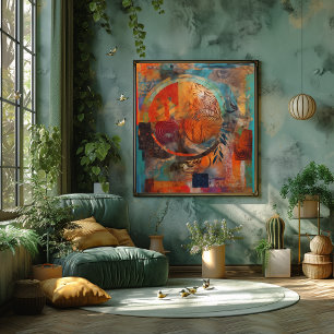 Color Geometry: Abstract and Organic Collage Photo Print