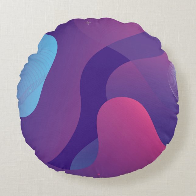 Color gradient background design. Abstract geometr Round Cushion (Front)
