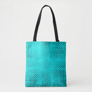Color grunge turquoise background. Halftone elemen Tote Bag
