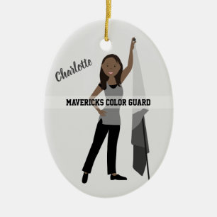 Color Guard African American Gray & Black Ceramic Tree Decoration