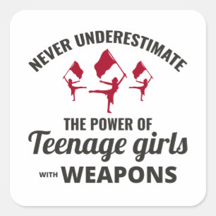 Color Guard Flag Corps Dance Marching Band Student Square Sticker